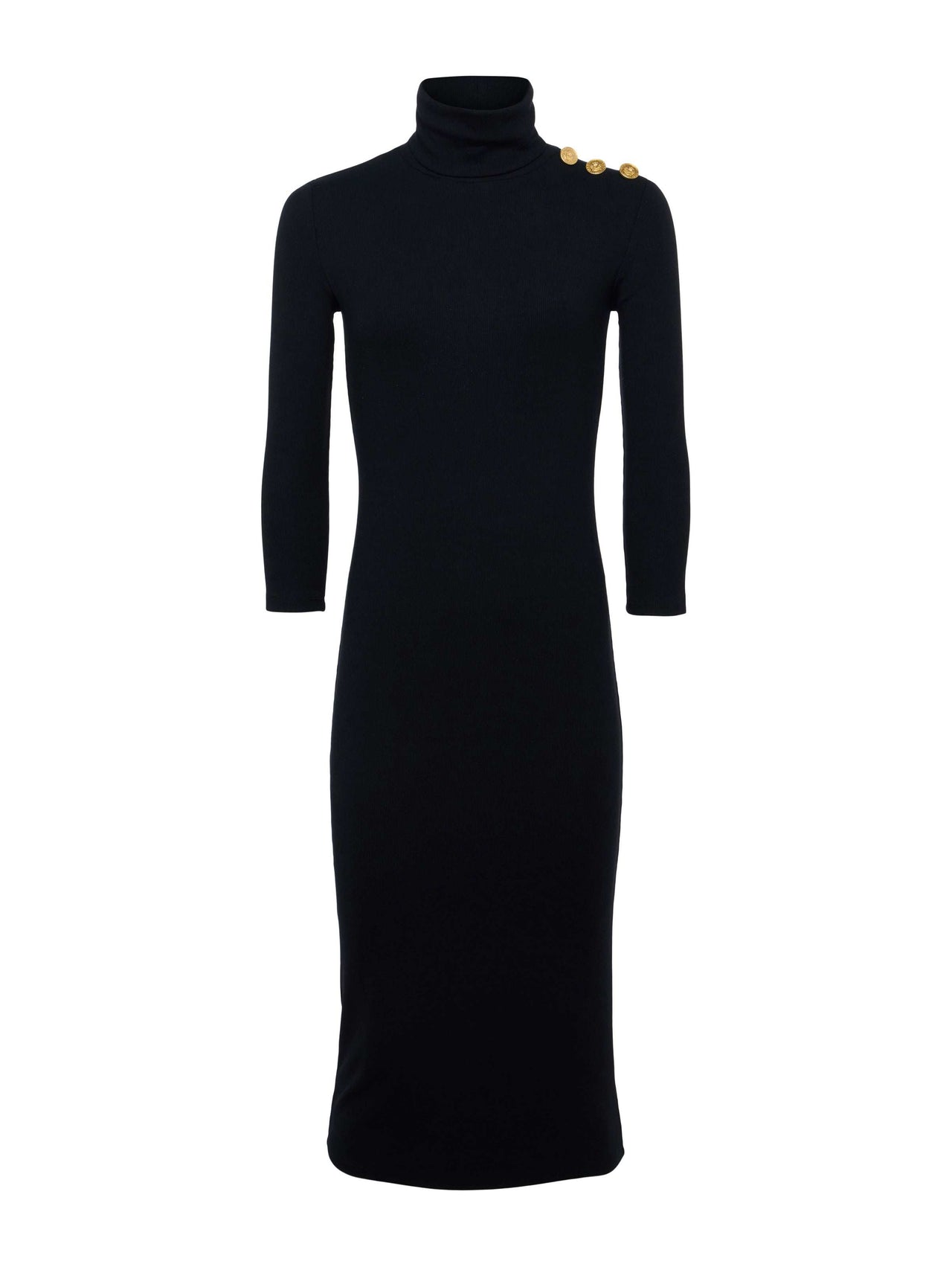 Voletta Turtleneck Knit Dress in Black | L'AGENCE for sale
