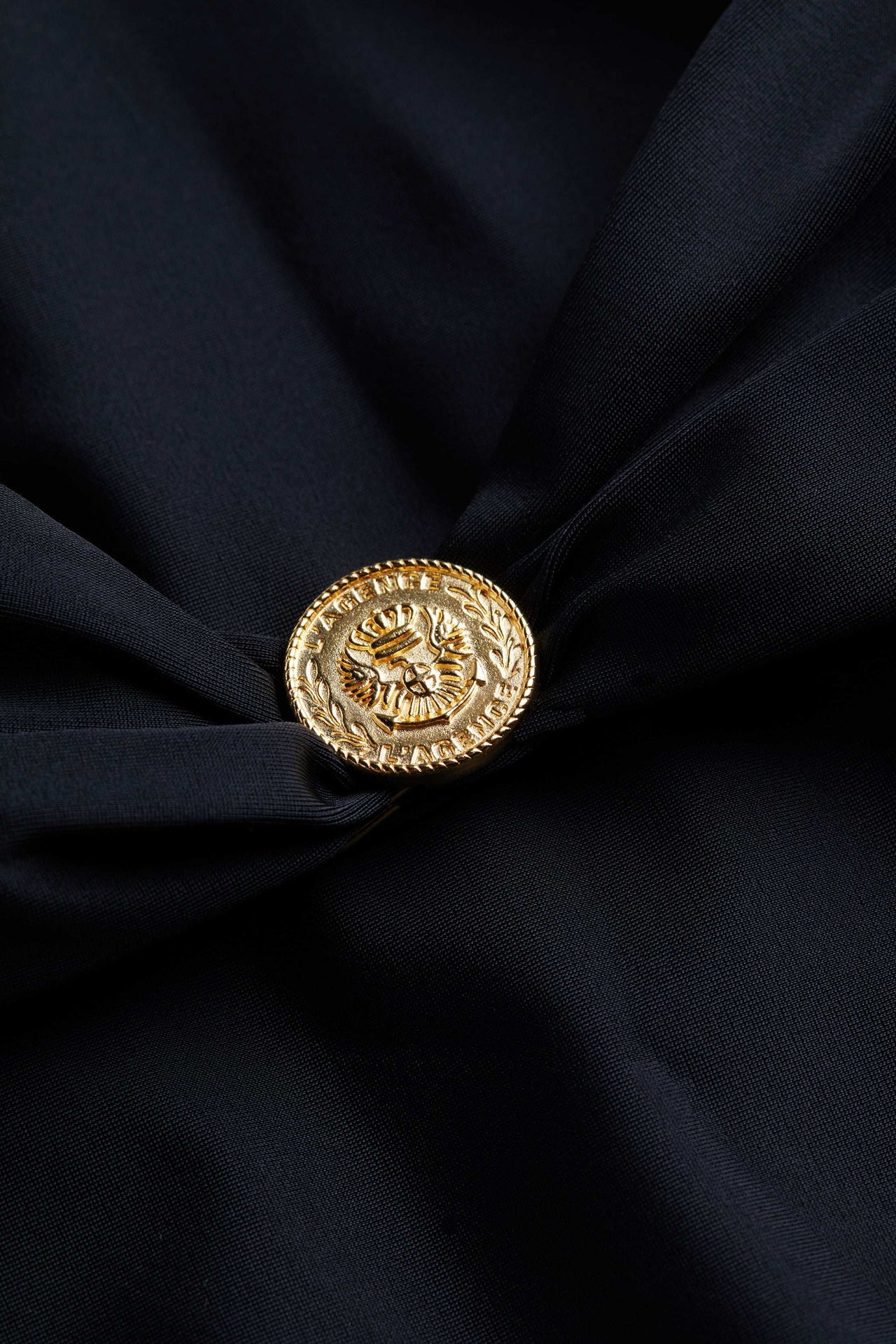 Lisa Plunge One-Piece Swimsuit in Black/Gold Coin | L'AGENCE sale
