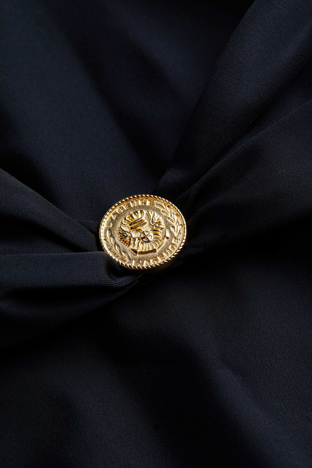 Lisa Plunge One-Piece Swimsuit in Black/Gold Coin | L'AGENCE sale