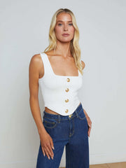 Saga Top in Ivory/Gold | L'AGENCE for sale
