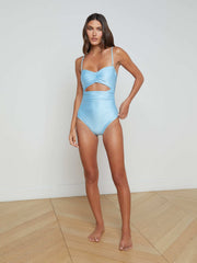 Lily One-Piece Swimsuit in Sky Blue | L'AGENCE online