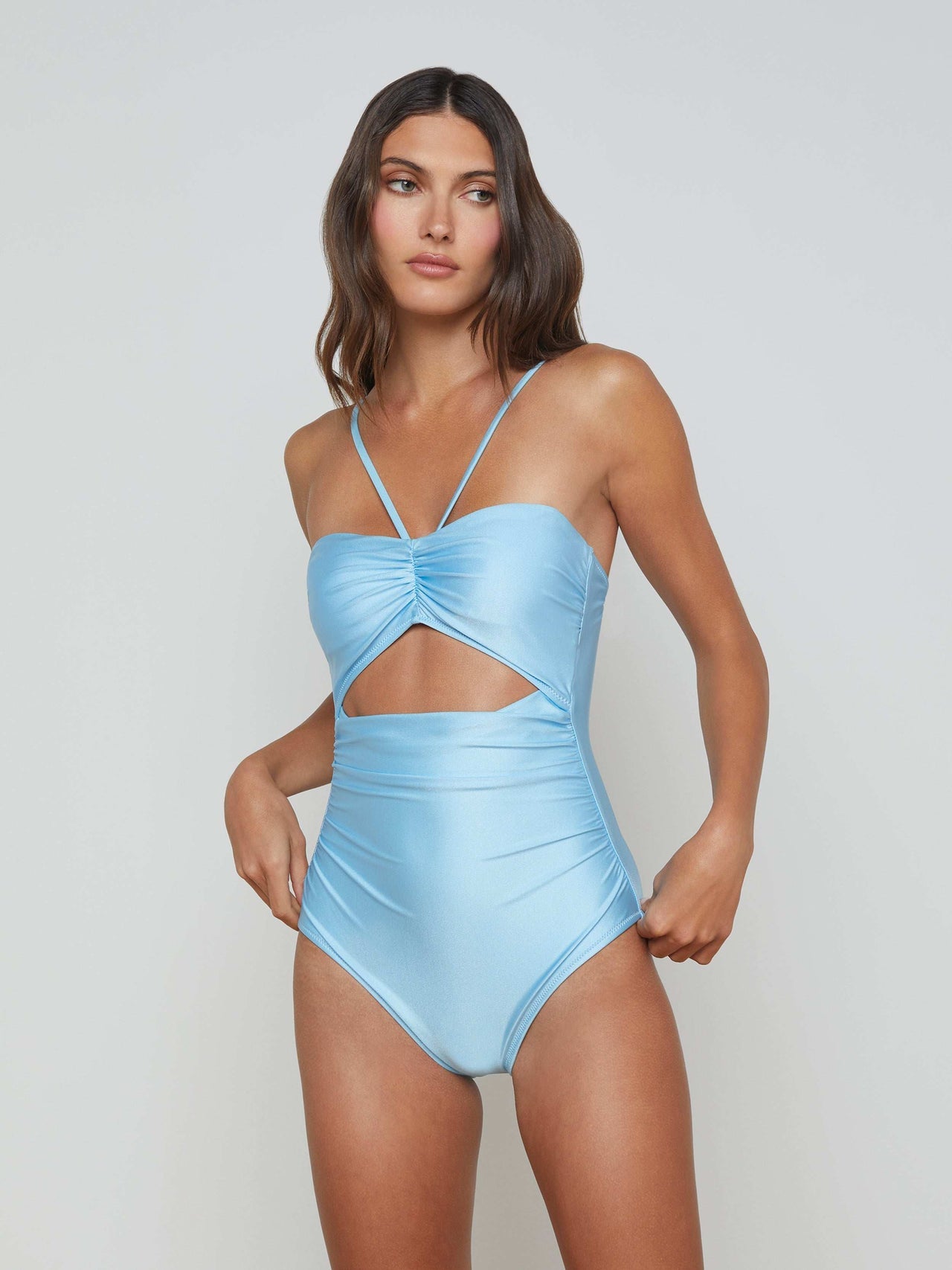 Lily One-Piece Swimsuit in Sky Blue | L'AGENCE online