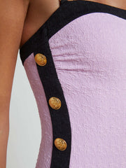 Tory Bandeau One-Piece Swimsuit in Light Violet/Black | L'AGENCE Women