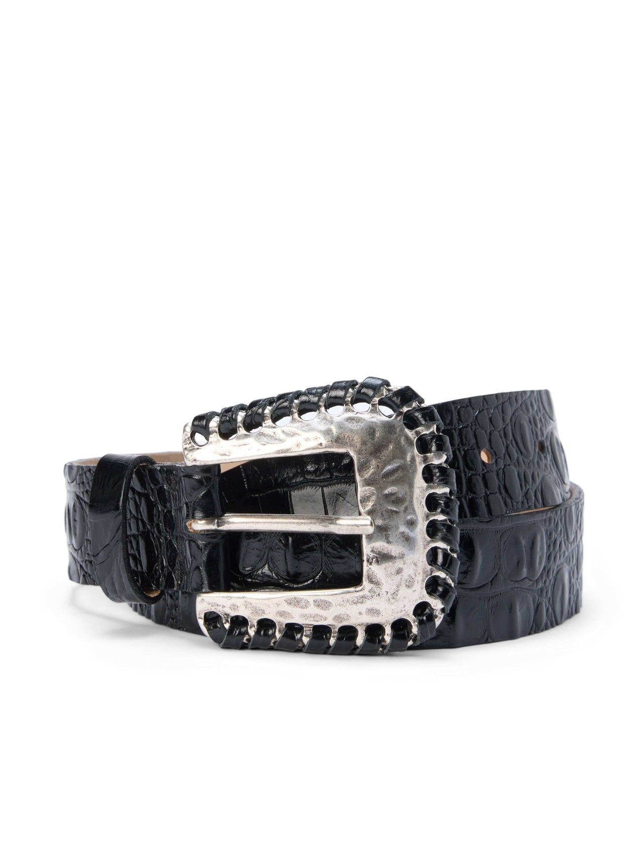 Brisa Belt in Black Croc Embossed | L'AGENCE discount