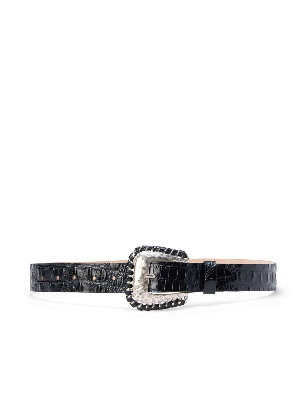 Brisa Belt in Black Croc Embossed | L'AGENCE discount