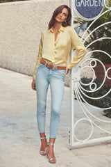 Aya Suede Belt in Cognac Suede | L'AGENCE near me