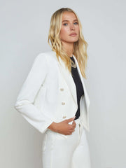 Wayne Open-Front Blazer in Ivory | L'AGENCE online
