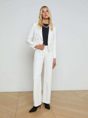 Wayne Open-Front Blazer in Ivory | L'AGENCE online