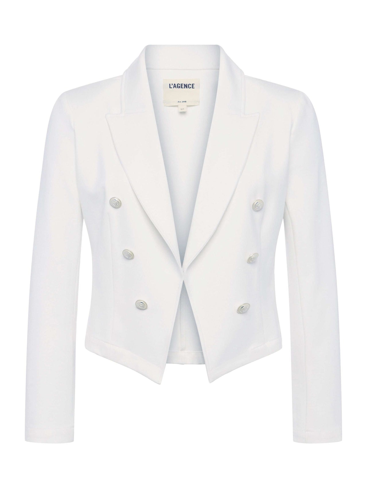 Wayne Open-Front Blazer in Ivory | L'AGENCE online