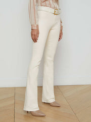 Selma Coated Bootcut Jean in French Vanilla Coated | L'AGENCE sale