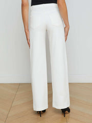 Clayton Wide-Leg Pant in Ivory | L'AGENCE sale