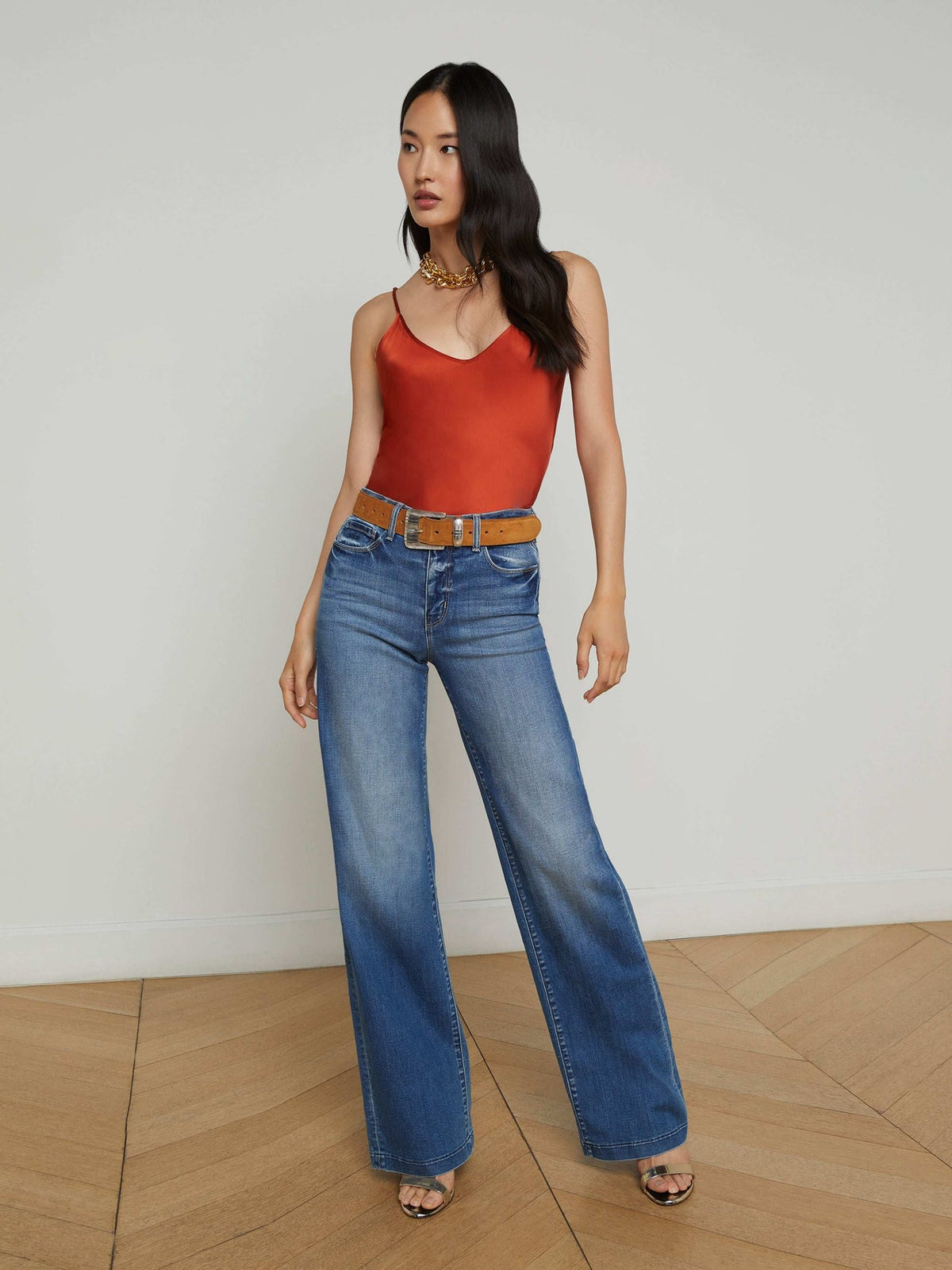Clayton Wide-Leg Jean in Hampton | L'AGENCE sale