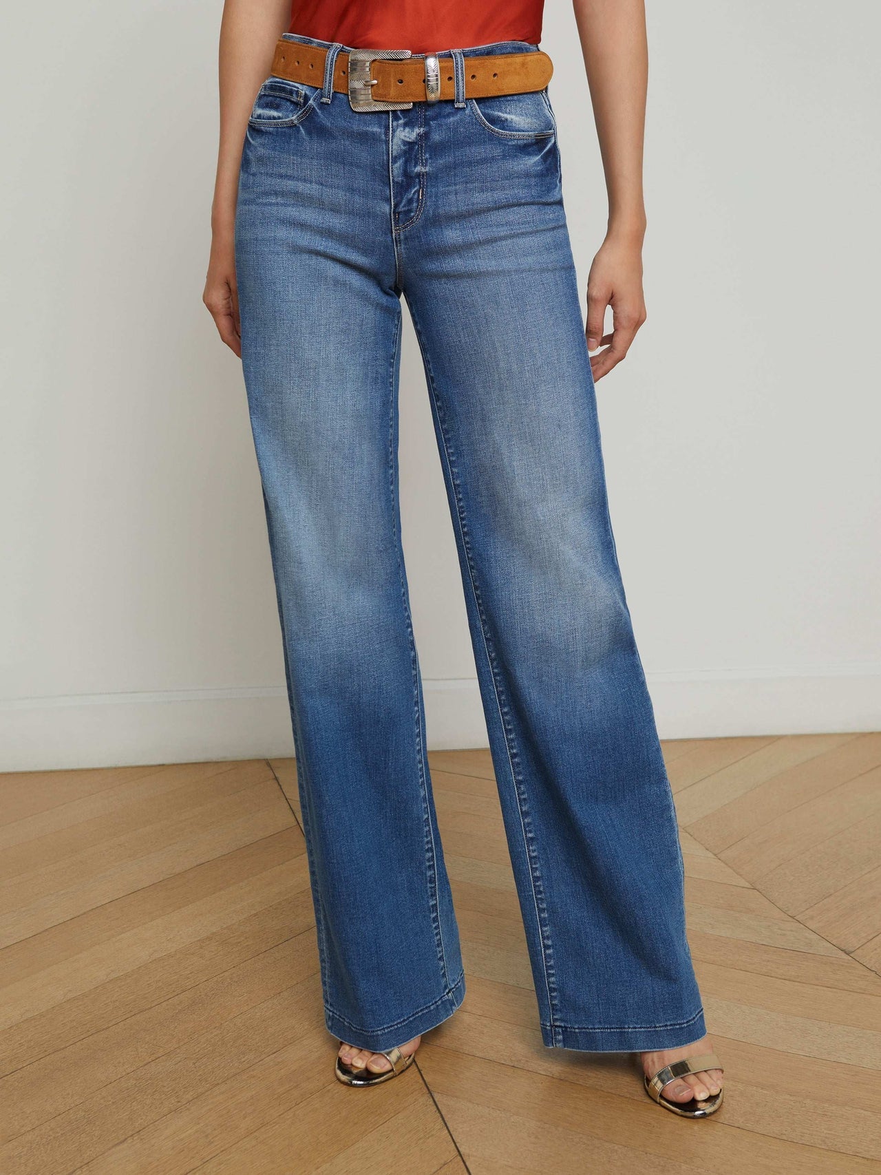 Clayton Wide-Leg Jean in Hampton | L'AGENCE sale