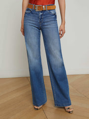 Clayton Wide-Leg Jean in Hampton | L'AGENCE sale
