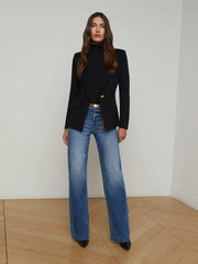 Chamberlain Knit Blazer in Black/Gold | L'AGENCE online
