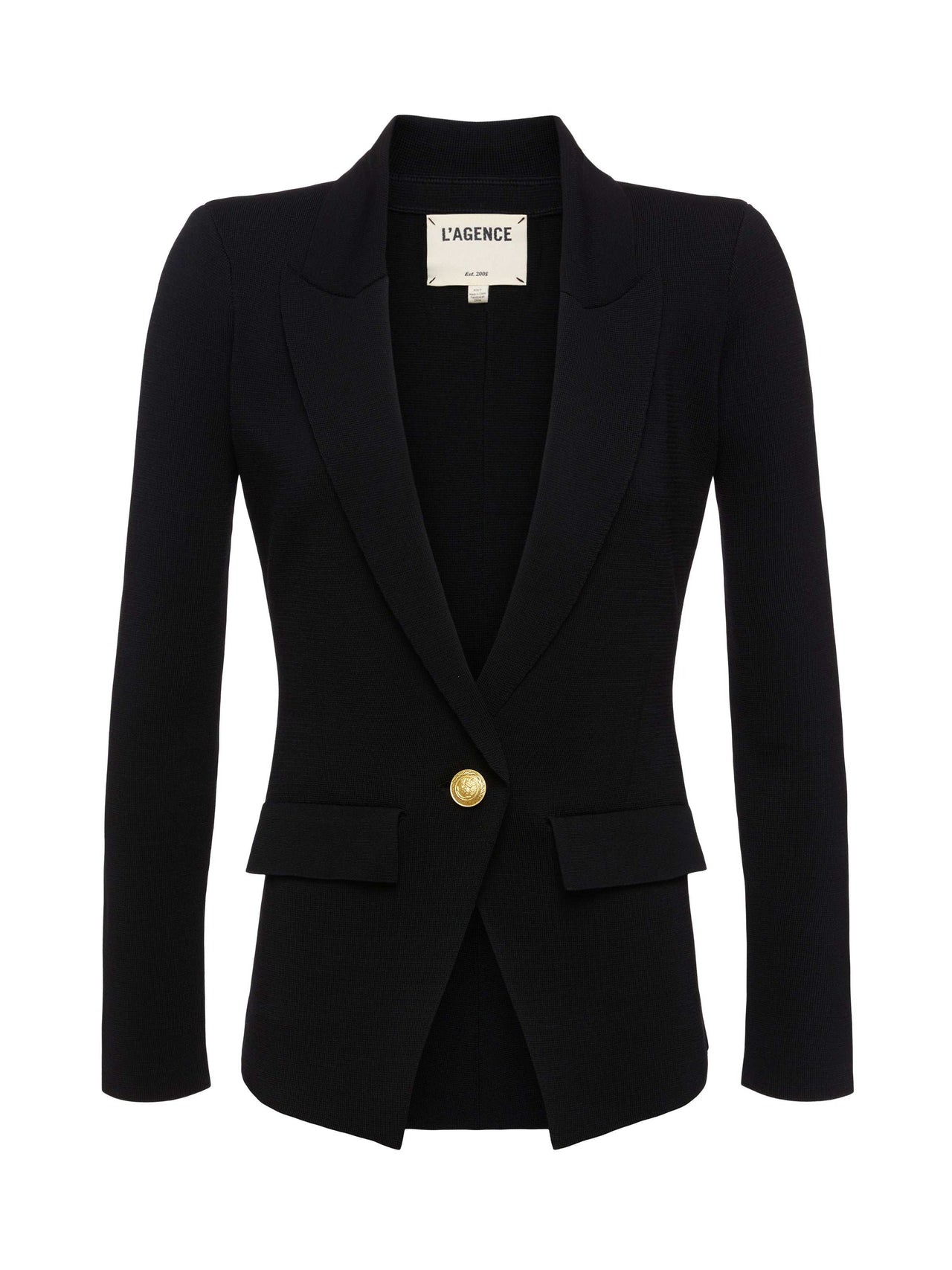 Chamberlain Knit Blazer in Black/Gold | L'AGENCE online