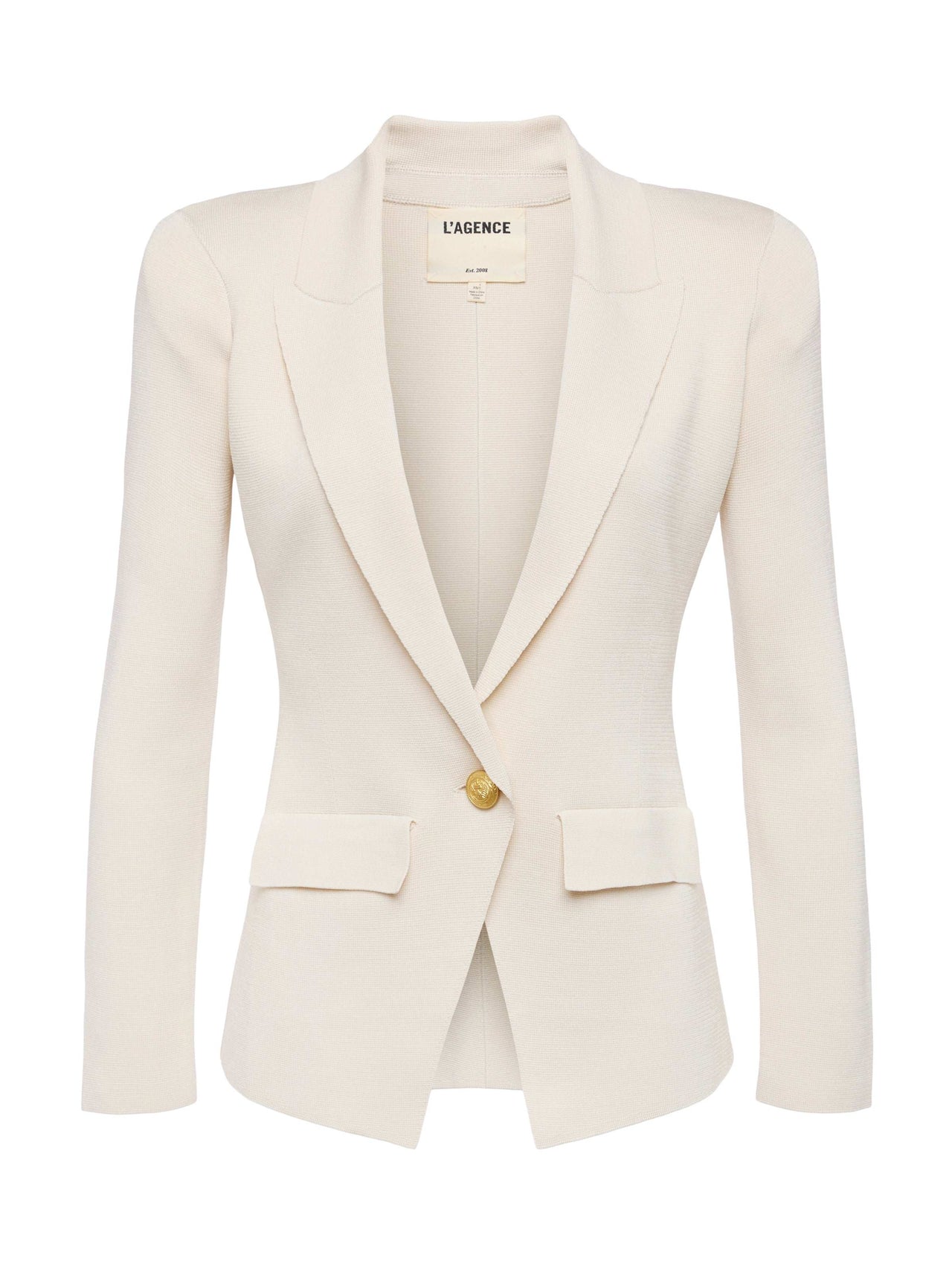 Chamberlain Knit Blazer in Ivory/Gold | L'AGENCE sale
