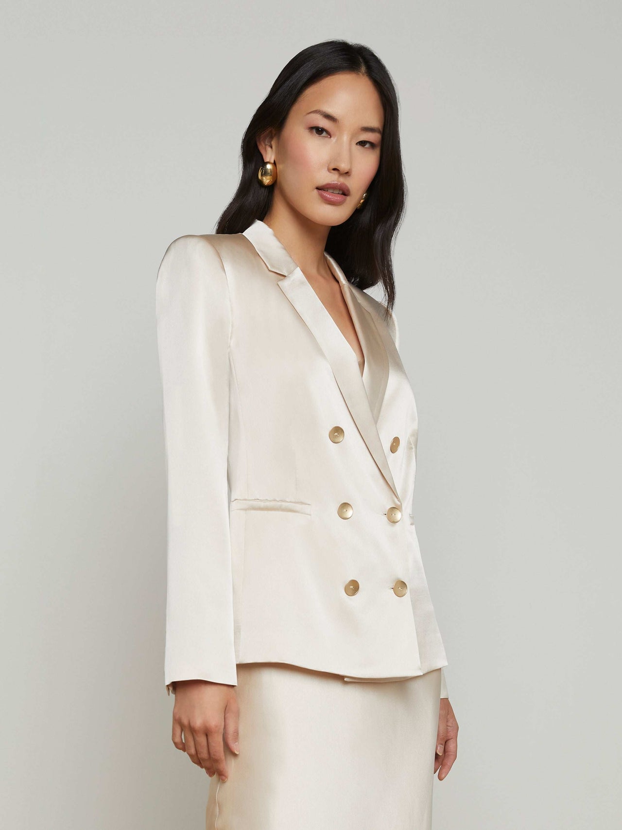 Colin Silk Blazer in Champagne | L'AGENCE for sale