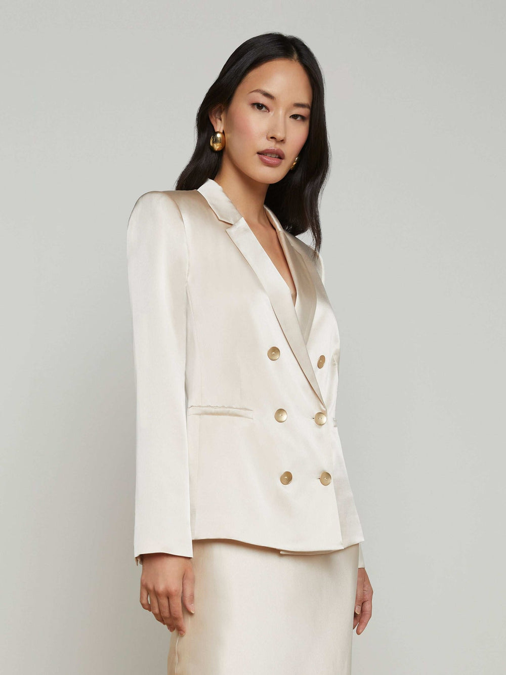 Colin Silk Blazer in Champagne | L'AGENCE for sale