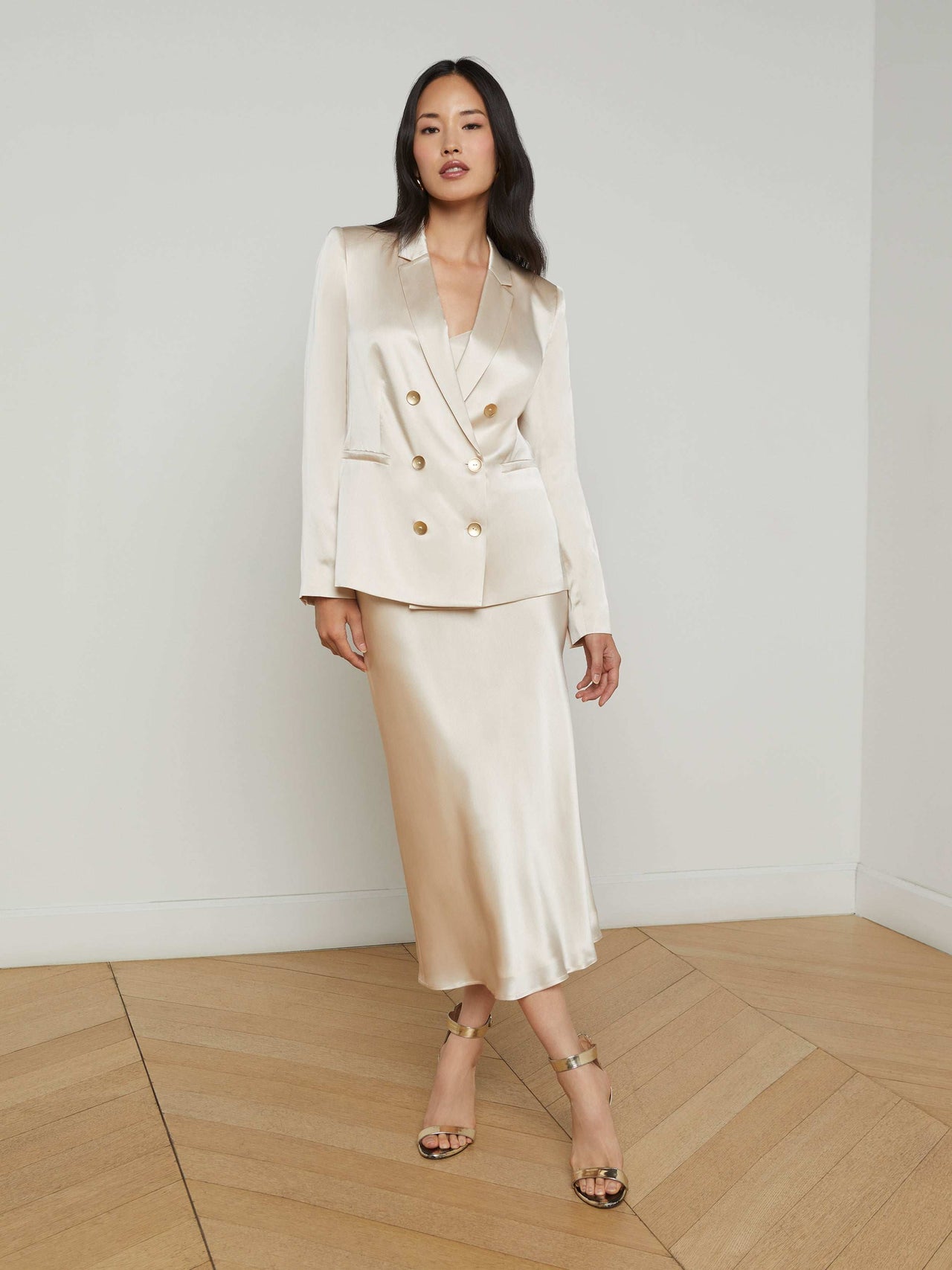 Colin Silk Blazer in Champagne | L'AGENCE for sale