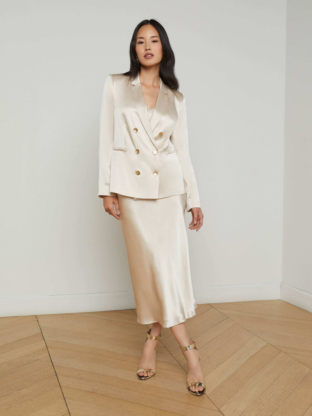 Colin Silk Blazer in Champagne | L'AGENCE for sale